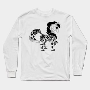 wild baby pony horse in ecopop art zentangle Long Sleeve T-Shirt